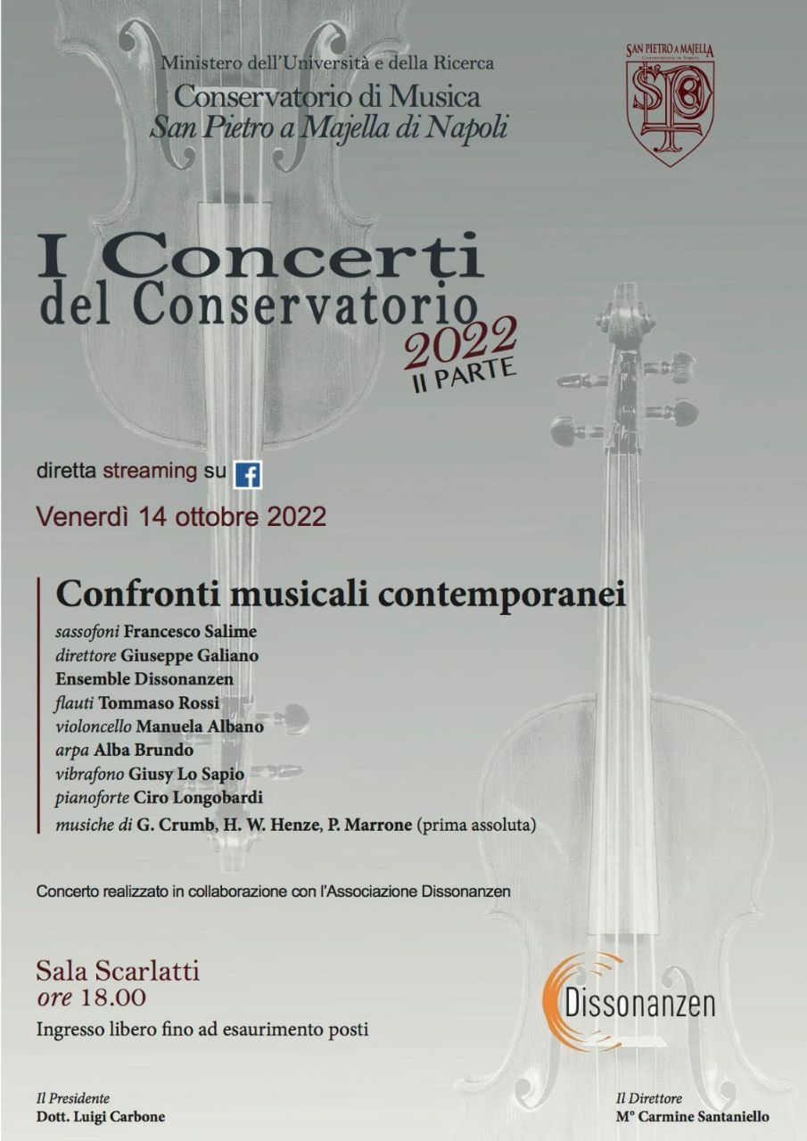 “I Venerdì del Conservatorio” - CONFRONTI MUSICALI CONTEMPORANEI